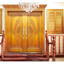 Luxury Golden Double Door with Carving